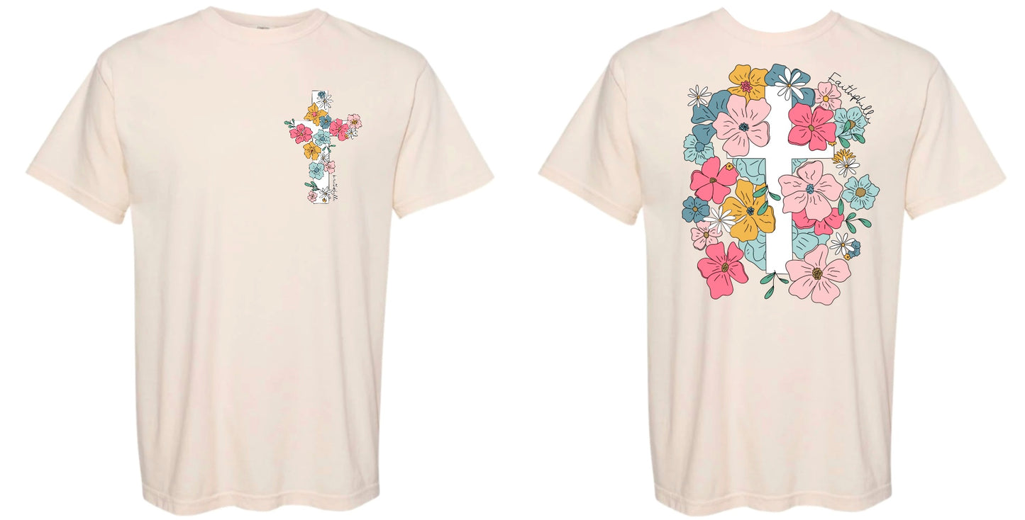 Floral Cross Tee