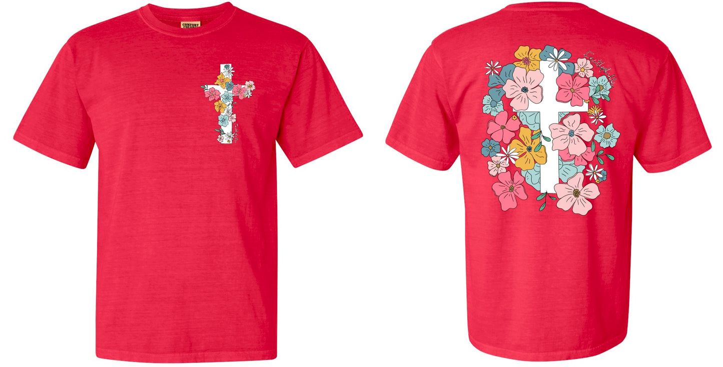 Floral Cross Tee